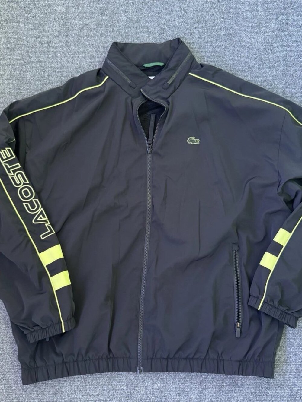 Lacoste Men's Black Full-Zip Track Jacket XL Recycled Polyester Water Repellent